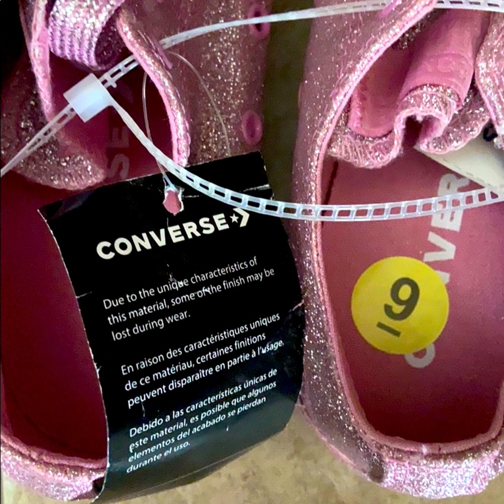[ CONVERSE ] Glitter Pink Shoes / Size 9 - Picture 7 of 7